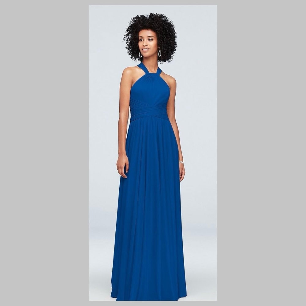 David’s Bridal High-Neck Dress in Horizon